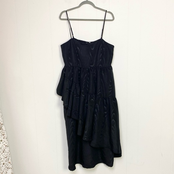 NEW! Kate Spade New York Target Tiered Ruffle Midi Tank Dress Black SZ L - Picture 2 of 10